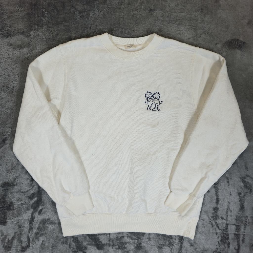 John Galt Devils Embroidered Sweatshirt Size Medium White